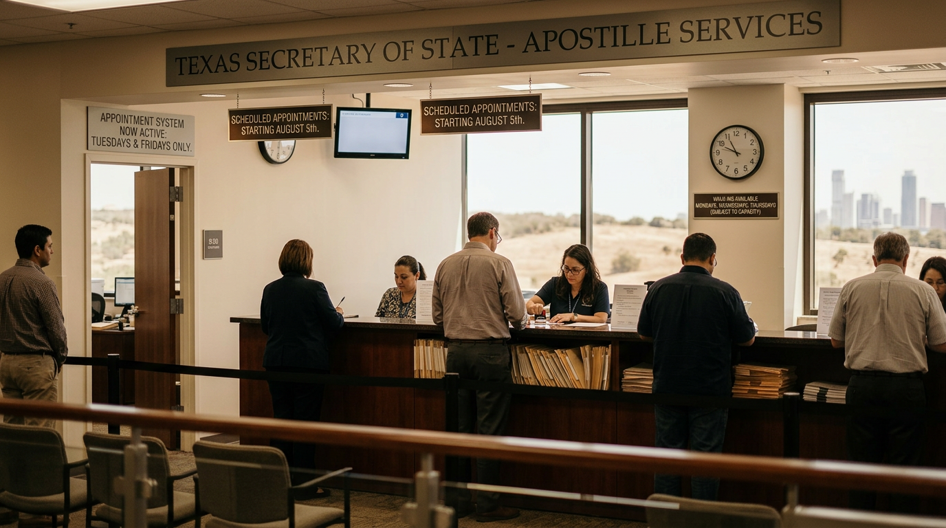 Texas apostille services: Secretary of State launches appointment system
