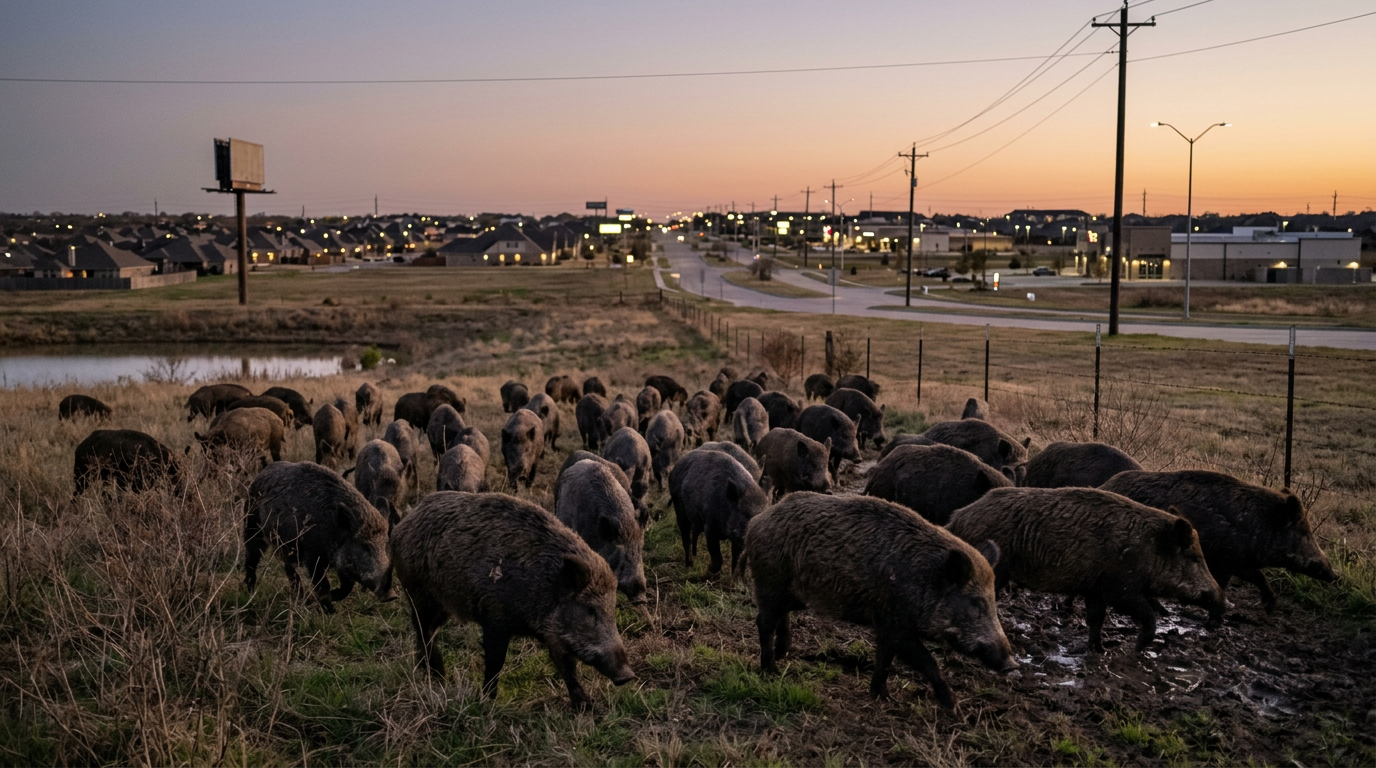 Invasive Feral Hog Populations Expand into Urban Texas and New Environmental Zones