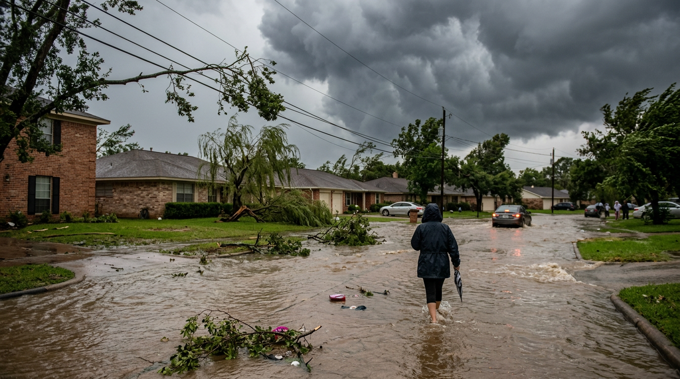 Severe Storm System Sweeps Across Texas with Flooding and High Winds