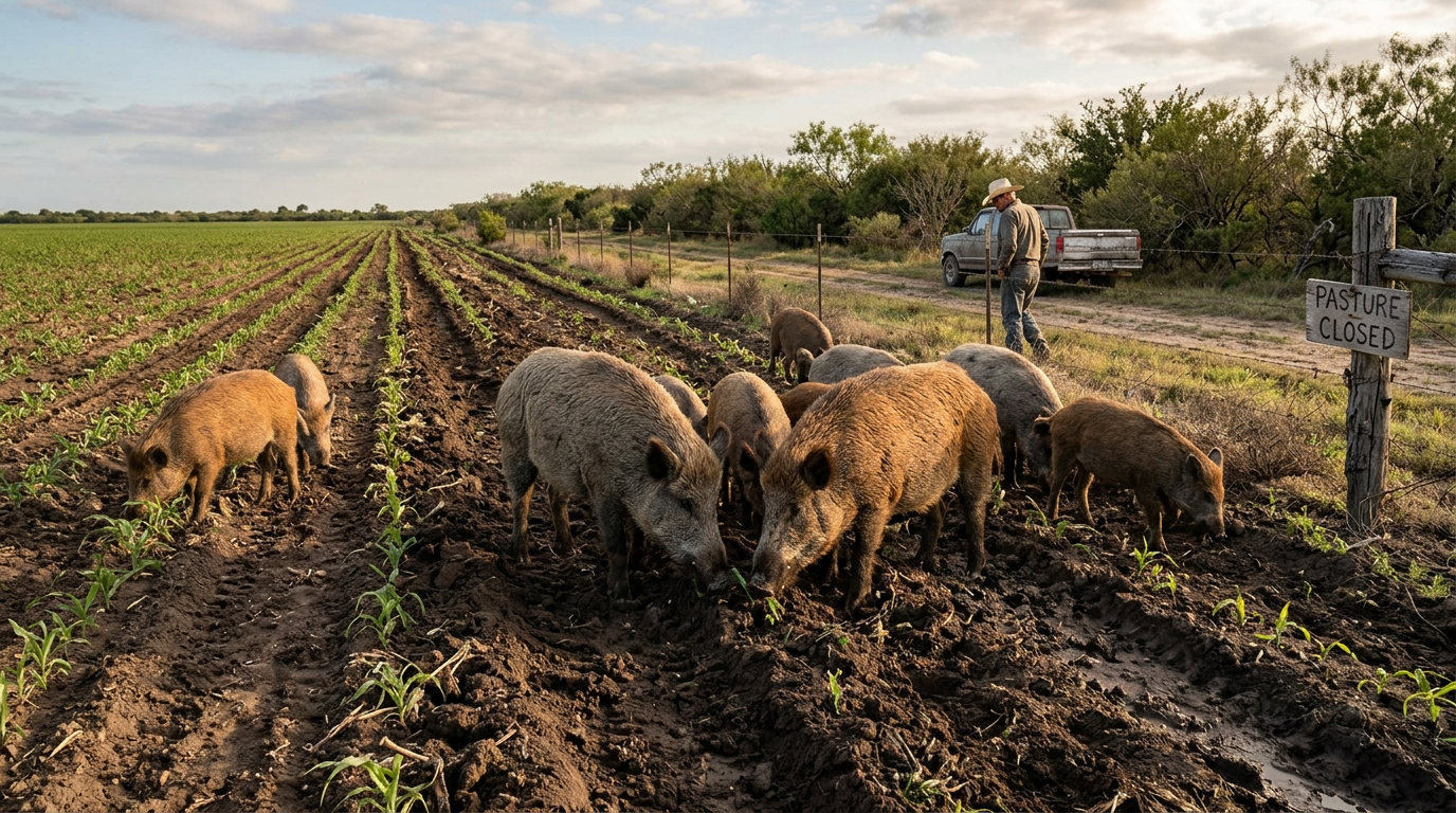 Texas Feral Hog Crisis: Agricultural Losses Mount Amid Record Population Surge