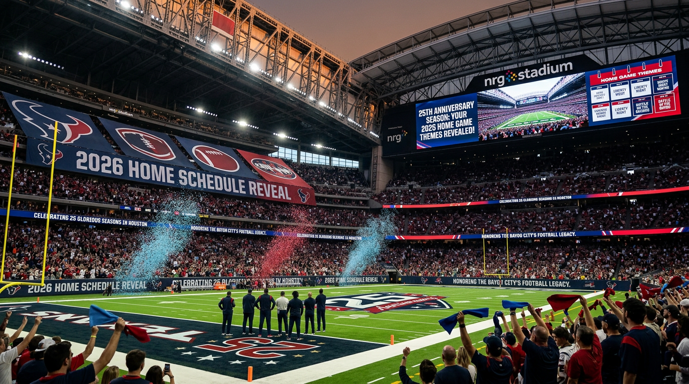 Houston Texans Reveal 2026 Home Schedule for 25th Anniversary Season
