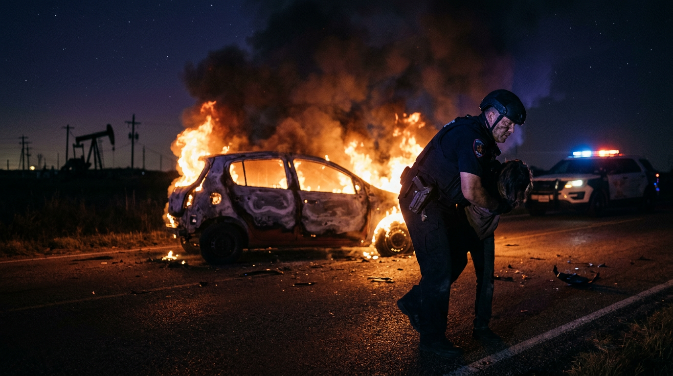 North Texas Peace Officer Saves Motorist from Vehicle Engulfed in Flames