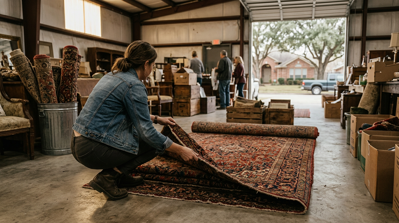 Uncovering Antique Persian Rugs in Houston Outside Retail Outlets